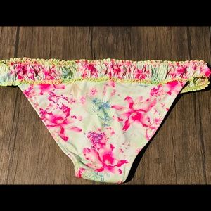 Neon Victoria Secret Flower Swimsuit bottoms- L